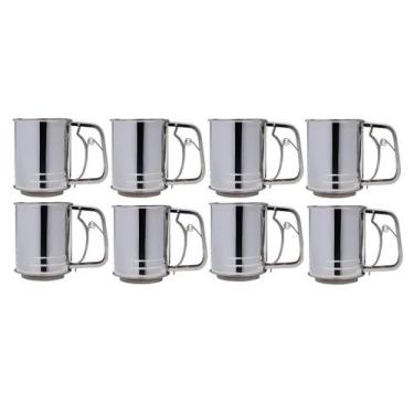 Imagem de Kit 8 Polvilhadores Inox P/ Farrinha Açúcar Tapioca Peneira - Mimo