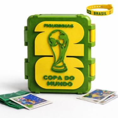 Imagem de Porta Figurinhas Copa Do Mundo 2026 Caixa Figurinhas Brinde Pulseira -