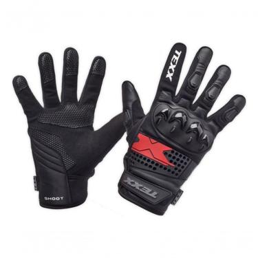 Imagem de Luva para Motociclista em Couro Bovino Texx Old Shoot Cano Curto Preto com Proteção Evo...