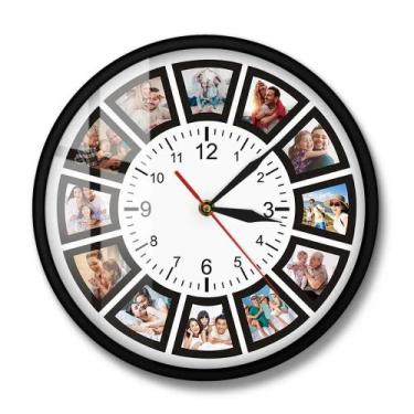 Imagem de Relógio de parede, foto de família de 12 polegadas, design silencioso 