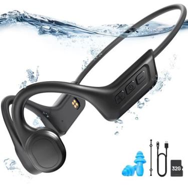 Imagem de Fones de ouvido de condução óssea de natação IP68 à prova d'água 32GB 