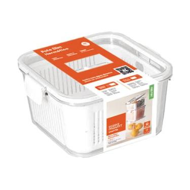 Imagem de Pote Geladeira Frutas, Verduras, Saladas Kit ou Un. Médio com Travas, 