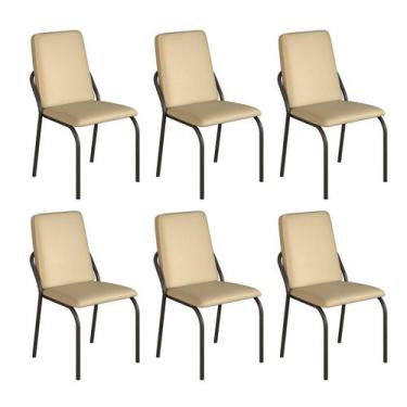 Imagem de Kit 6 Cadeiras para Sala de Jantar Malibu - Móveis Teixeira