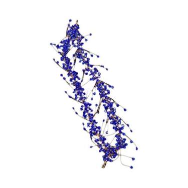 Imagem de Tiara De Cristal Com Pérolas E Strass Azul Para Mulheres, Acessório De