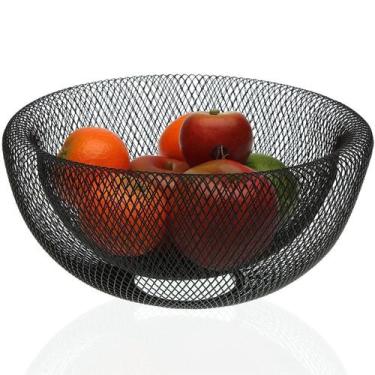 Imagem de Fruteira De Mesa Cesto De Frutas Aramado Cozinha Metal 30cm Luxo Organ