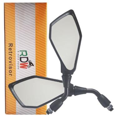 Imagem de Retrovisor Kawasaki Z400 Haste Curta Rosca Honda Lente Convexa - RDW