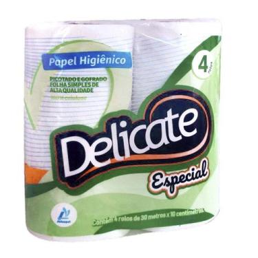 Imagem de Papel Higienico Delicate Especial c/ 4 Rolos 30m Folha Simples