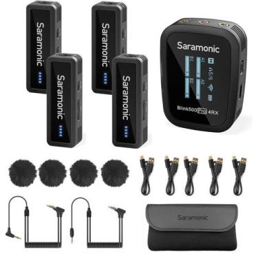 Imagem de Microfone Lapela Sem Fio Quadrúplo Para Câmeras, Computador E Smartpho