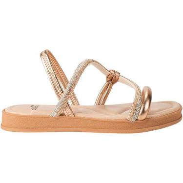 Imagem de Sandália Dakota Flatform Tira Brilho Metalizado Feminino, Rose, 38