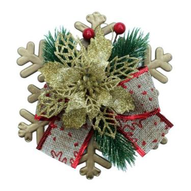 Imagem de Enfeite Pendente Natalino Arranjo Laço Decoração Natal 15cm - Genérico