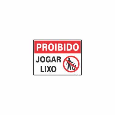Imagem de Placa Proibido Jogar Lixo 15 X 20 - Sinalize