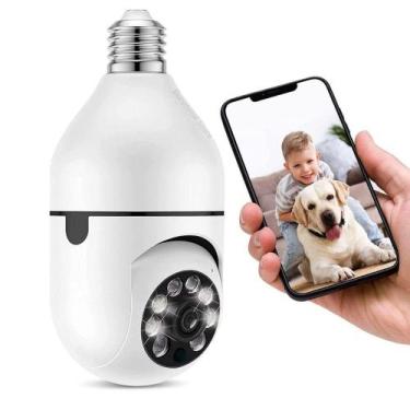 Imagem de Lâmpada VRCAM Câmera Espiã 355º Wifi Segurança Monitoramento Real Film