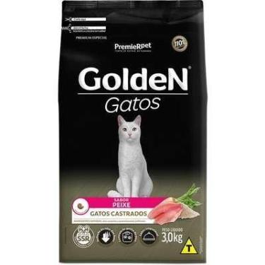 Imagem de Ração Seca Golden para gatos adultos castrados sabor peixe 3kg.