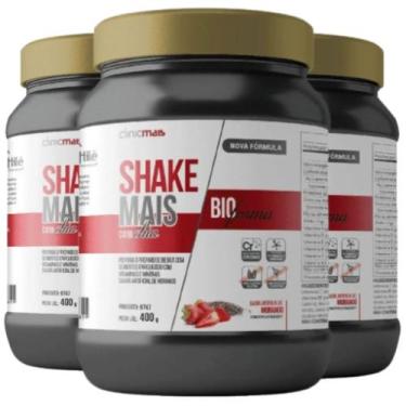 Imagem de ShakeMais de Chia Sabor Morango 400g Kit com 3 - Clinicmais, Brasil, M