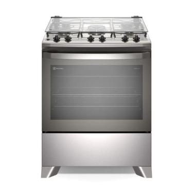 Imagem de Fogão 5 bocas Electrolux Cinza Efficient Mesa Inox, PerfectCook e Vapo