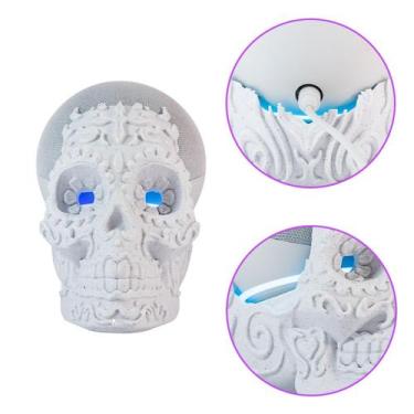 Imagem de Suporte de Caveira Branco 15 cm para Caixa de Som Alexa  impremli
