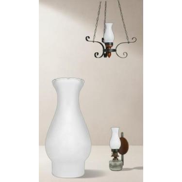 Imagem de Cúpula Vidro Fosco Lampião 18cm Luxo - Congratulations Store