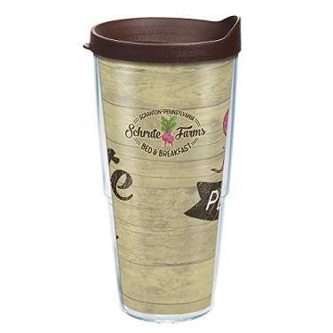 Imagem de Tervis O copo de viagem The Office Schrute Farms Made in USA com isolamento térmico mantém as bebidas frias e quentes, 680 g, clássico