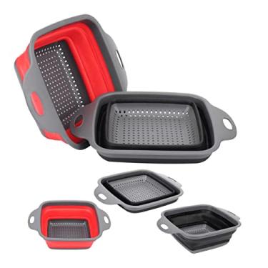 Imagem de Escorredor Retrátil Quadrado Silicone Lava Arroz Feijão 29CM