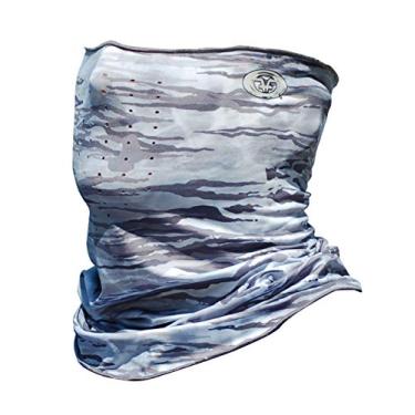 Imagem de Bandana de cabeça multifuncional SunBandit da Flying Fisherman, máscara de proteção UV para rosto e braçadeira para pescoço, 12 formas de usar, camuflagem de água cinza