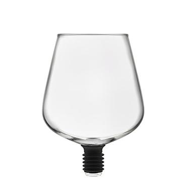 Imagem de Godinger ChugMate Topo de taça de vinho, cálice para beber direto da garrafa, original, 1 unidade (pacote com 1), transparente