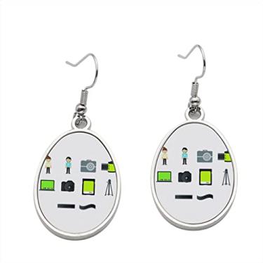 Imagem de Brinco de fotógrafos - Brincos pendurados para meninas - Presente de festa de aniversário dos namorados, Metal, Sem pedras preciosas