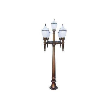 Imagem de Poste Colonial Republicano Jardim de Alumínio 05 Globo 4,80m