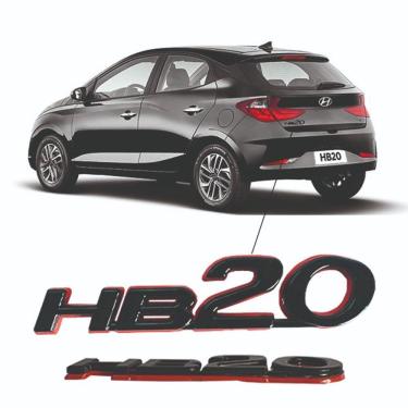 Imagem de Emblema Nome Para Carro Preto Red Line Hb20
