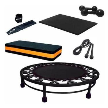 Imagem de Kit Mini Jump+Colchonete + Corda + Caneleira + Step+ Halter