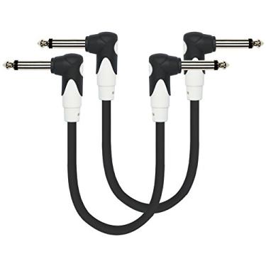 Imagem de Kirlin LightGear LG2-203-6''/BK – 15,2 cm – cabo de remendo para guitarra com extremidades de ângulo reto, jaqueta de PVC preta, 2 peças/pacote