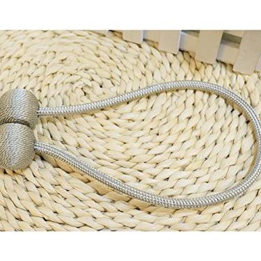 Imagem de Grampo de cortina de bola de pérola magnética, alça magnética com gancho de fecho, haste de cortina, acessórios de cortina, decoração de casa, T0209, cinza, 1 peça