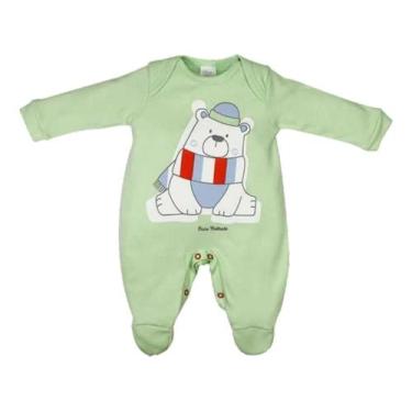 Imagem de Macacão Bebê Menino Menina Pijama Com Pezinho Bicho Molhado