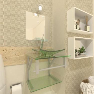 Imagem de Gabinete De Vidro 40cm Para Banheiro Quadrado - Armênia - Ekasa