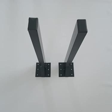 Imagem de Suporte Mão Francesa Reforçado 50 Cm para Bancada, Balcão e Pia com 2 Peças na Cor Preta