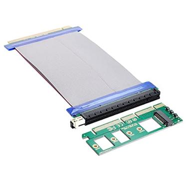 Imagem de ChenYang Adaptador vertical CY NGFF M-Key NVME AHCI SSD para PCI-E 3.0 16x x16 com cabo de extensão PCI-E macho para fêmea