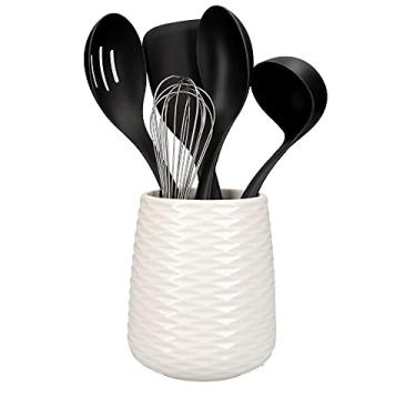 Imagem de KitchenAid Conjunto e suporte de utensílios de 6 peças, antiaderentes e laváveis na lava-louças