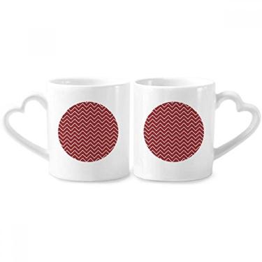 Imagem de Conjunto de canecas de porcelana para casais, estampa de decoração de Natal, vermelho, branco, coração