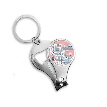 Imagem de Hong Kong Famous Places Art Deco Presente Moda Alicate de unha Chaveiro Abridor de Garrafas Cortador