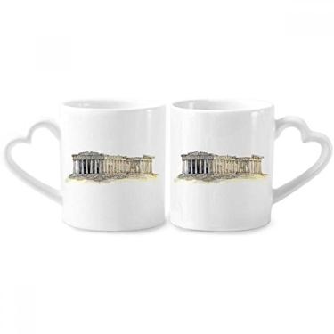 Imagem de Conjunto de canecas de porcelana para casais, Acrópolis of Athens of Greece