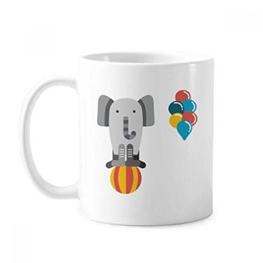 Imagem de Incrível caneca engraçada com ilustração de elefante de cerâmica para café e porcelana