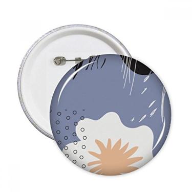 Imagem de Arte abstrata de plantas brancas e roxas com alfinetes redondos, emblema de botão, decoração, 5 peças