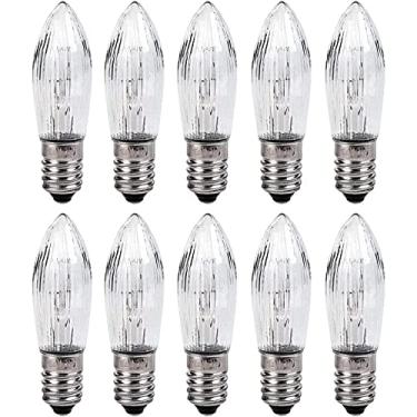 Imagem de 10pcs 3w lâmpadas de vidro leve de vidro de luz cônica Bulbos de substituição E10 para luzes Candle Arch 8V 12V 14V 16V 23V 34V 48V 55V,3w 14v