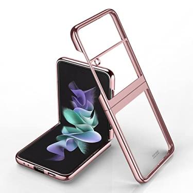 Imagem de Capa protetora dobrável galvanizada para Samsung Galaxy Z Flip 5G para Samsung Z Flip Deluxe capa dura de borda chapeada, ouro, Z FLIP4