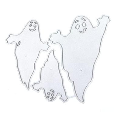 Imagem de Moldes de corte de metal, moldes de Halloween, moldes de metal fantasma corta estêncil modelo para álbum de scrapbooks, artesanato de papel