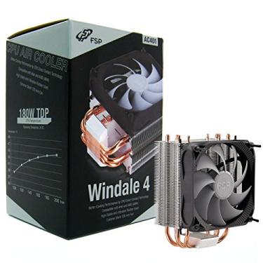 Imagem de FSP Windale 4 Cooler para CPU 4 4 tubos de calor de contato direto 6 mm liga de alumínio com ventilador PWM de 120 mm (AC401)