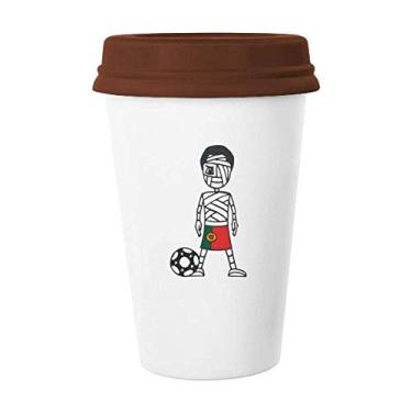 Imagem de Caneca de cerâmica com desenho de mamãe do jogador de futebol português