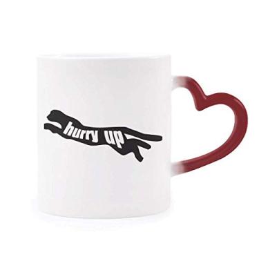 Imagem de Caneca preta Animal Pantera Contorno Natural Sensível ao Calor Caneca Vermelha Mudança de Cor