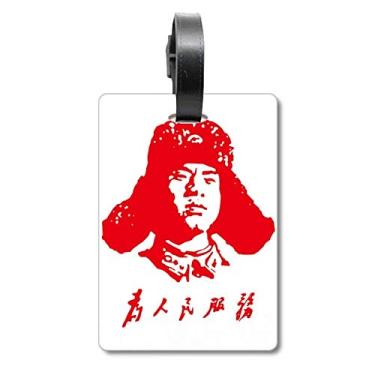 Imagem de Lei Feng Serve People Red China Mala de Bagagem Etiqueta de Bagagem Etiqueta para Bagagem