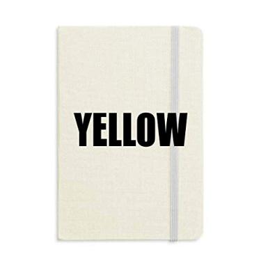 Imagem de Caderno com nome da cor amarela capa dura clássico diário A5 presente
