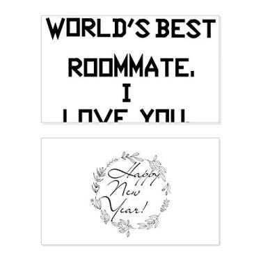 Imagem de Cartão de felicitações World best Roommate I Love You New Year Festival Bless Message Present